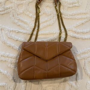 Madison West Brown Quilted Shoulder Bag